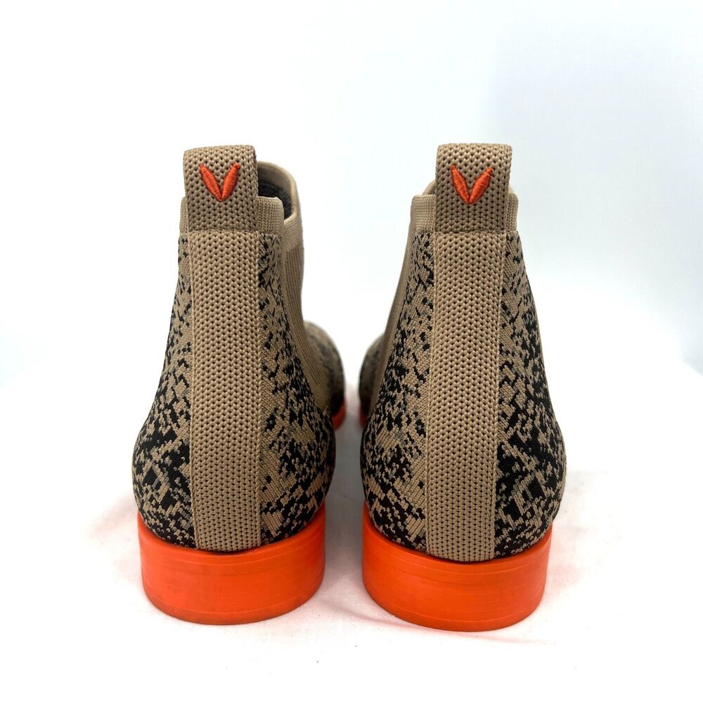 VIVAIA Knit Chelsea Ankle Boots Snakeskin Print Orange Sole EU 41.5 US 10 - Picture 7 of 10